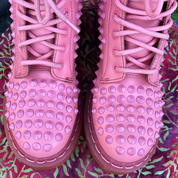Dr. Martens Limited Edition Mono Pink Studded Spike Boots - Picture 9 of 16